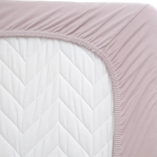 Jersey fitted sheet - powder pink
