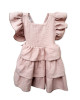 Muslin dress with ruffles - powder pink