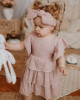 Muslin dress with ruffles - powder pink