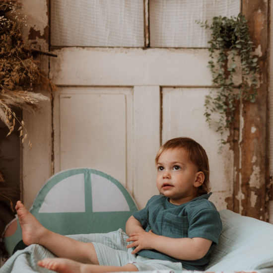 Children's muslin t-shirt - dark blue Children's muslin t-shirt - dark blue