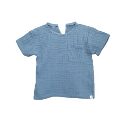 Children's muslin t-shirt - dark blue