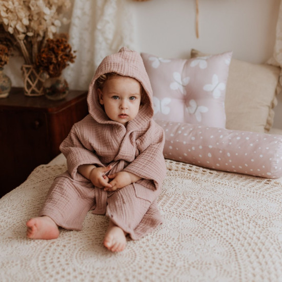 Muslin Bathrobe - powder pink