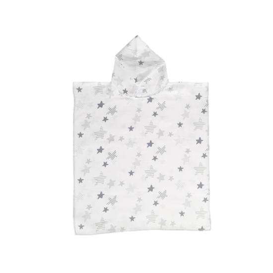 Beach Poncho Grey Stars