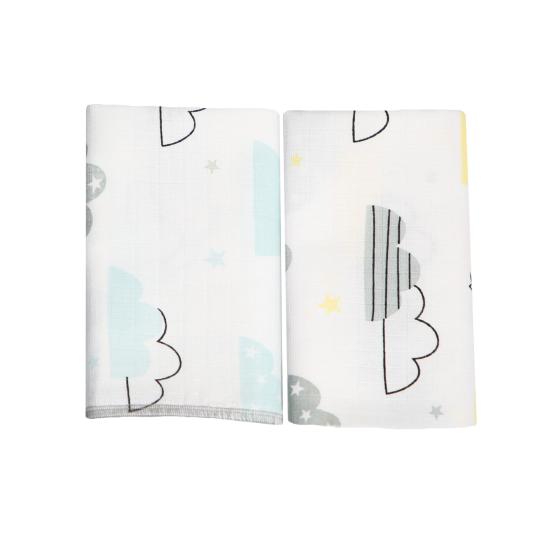 Multi-purpose muslin diaper Clouds