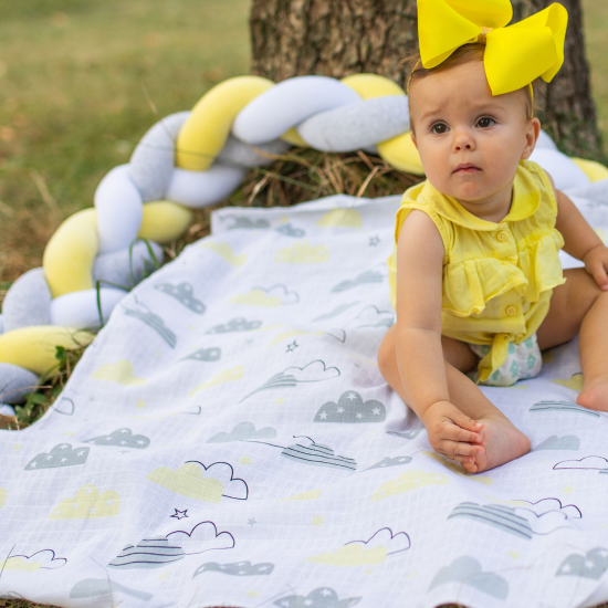 Multi-purpose muslin diaper Clouds