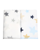 Multi-purpose muslin diaper - blue and grey stars