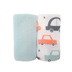 Multi-purpose muslin diaper cars themed 2/1