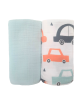 Multi-purpose muslin diaper cars themed 2/1