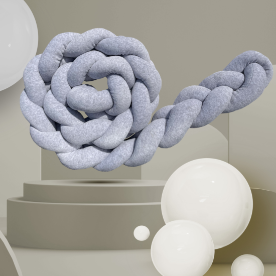 Plush braid - grey