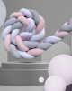 Colorful braids in pink, grey and white