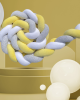 Colorful braids in yellow, grey and white 