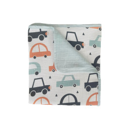 Muslin Car Print Blanket