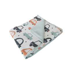 Muslin Car Print Blanket