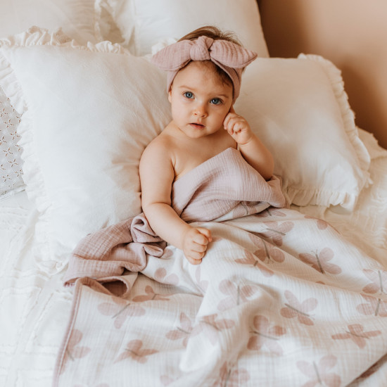 Muslin Butterfly Print Blanket