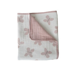 Muslin Butterfly Print Blanket