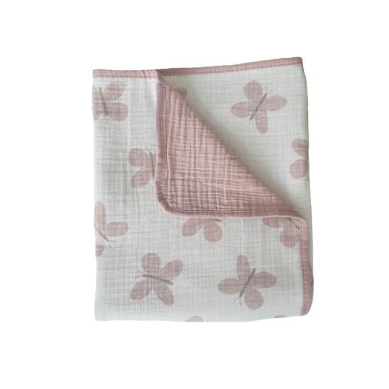 Muslin Butterfly Print Blanket